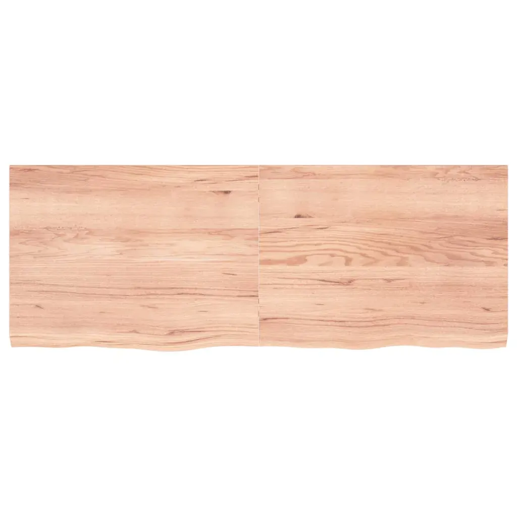 Table Top Light Brown 160x60x4 cm Treated Solid Wood Oak Price