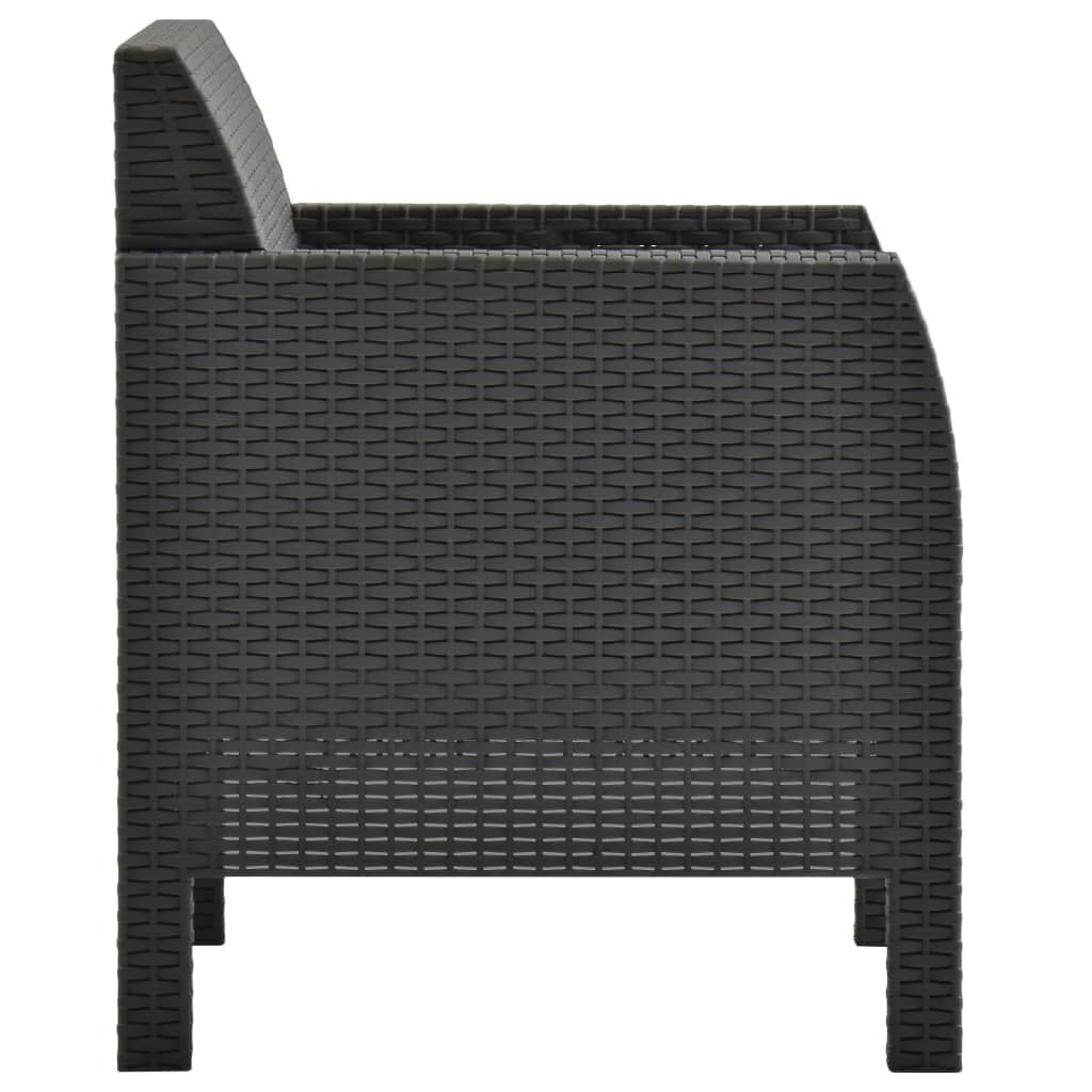 Garden Chair with Cushion PP Rattan Anthracite Price