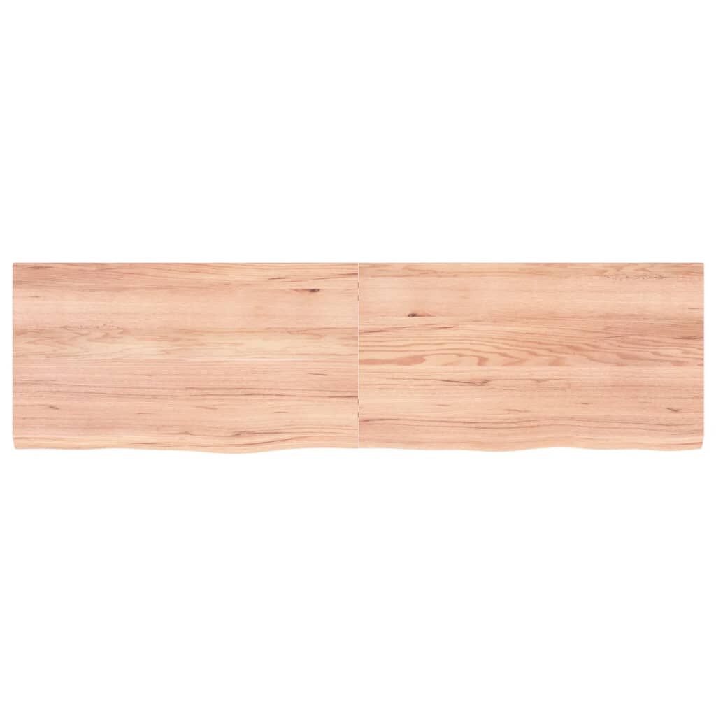 Table Top Light Brown 180x50x4 cm Treated Solid Wood Oak Price