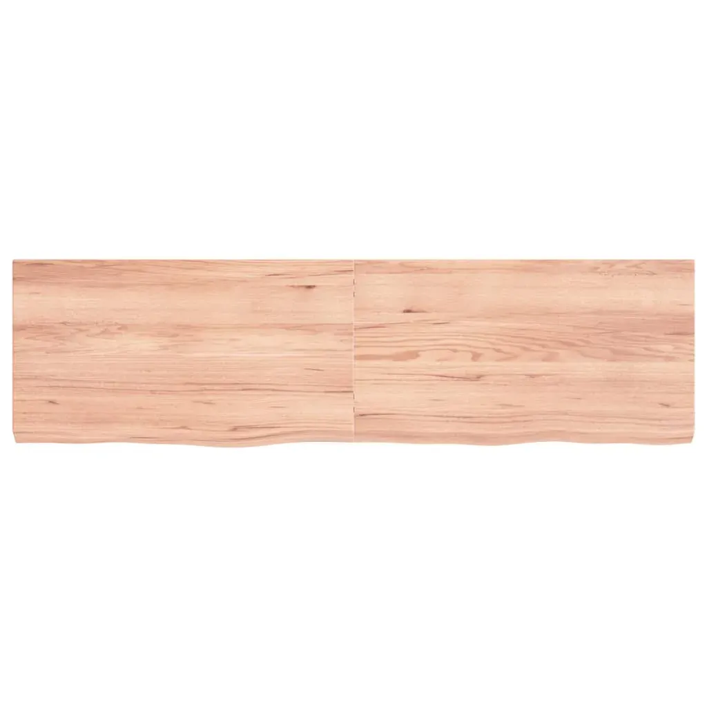 Table Top Light Brown 180x50x6 cm Treated Solid Wood Oak Price