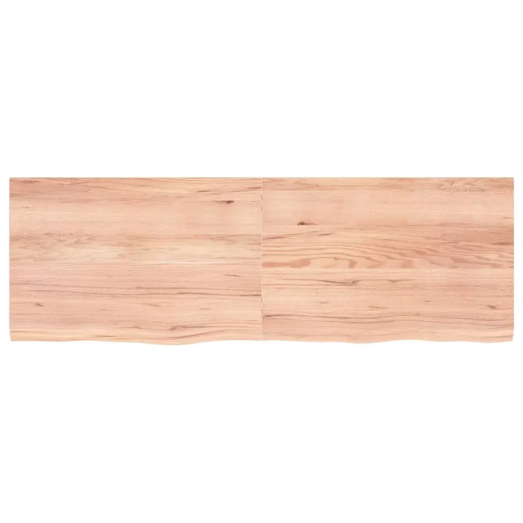 Table Top Light Brown 180x60x4 cm Treated Solid Wood Oak Price