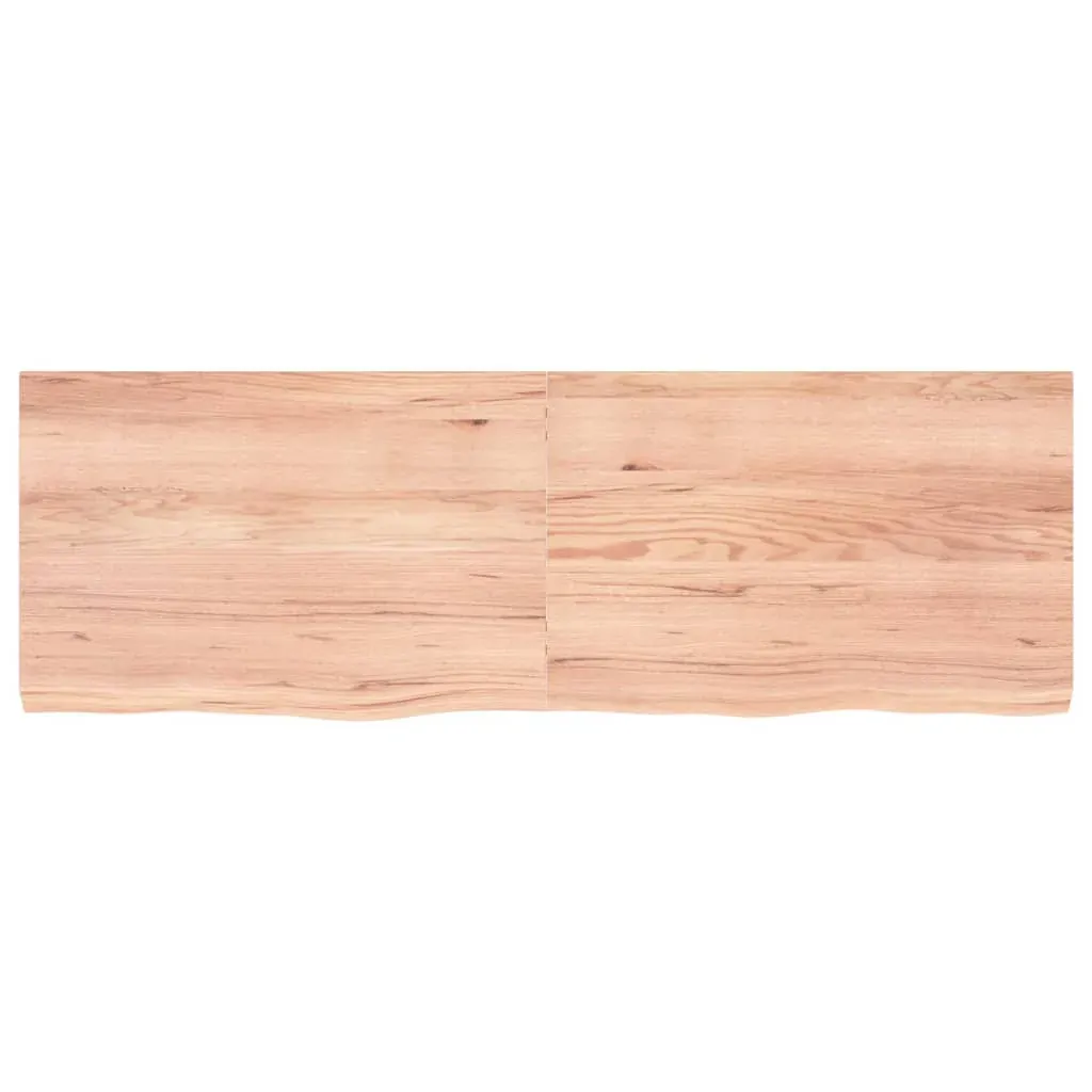 Table Top Light Brown 180x60x6 cm Treated Solid Wood Oak Price