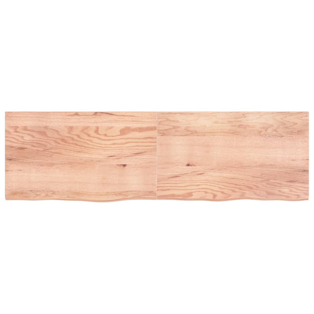 Table Top Light Brown 200x60x4 cm Treated Solid Wood Oak Price