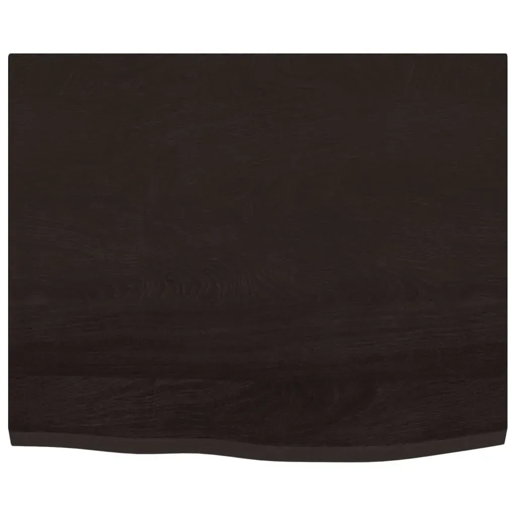 Table Top Dark Brown 60x50x2 cm Treated Solid Wood Oak Price