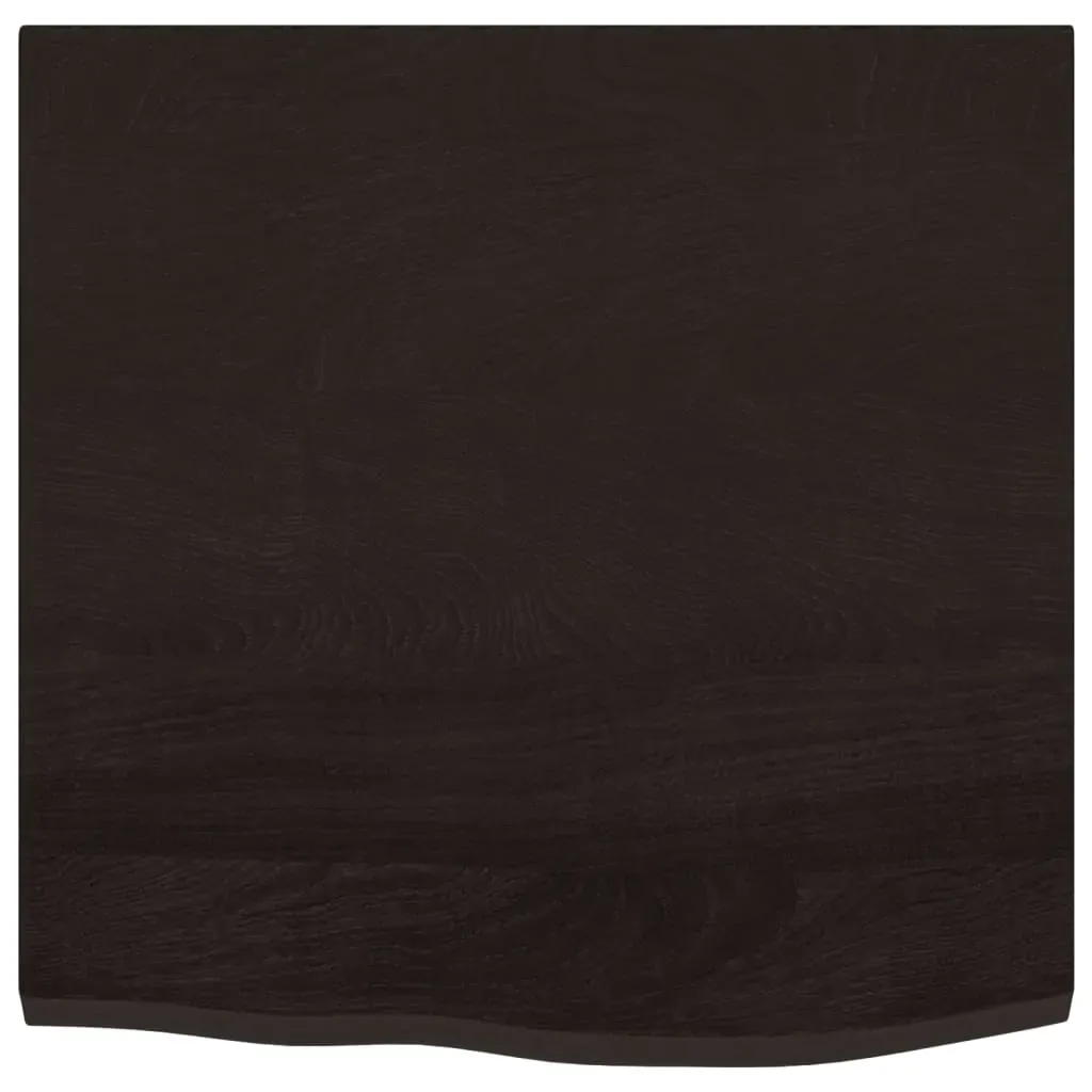 Table Top Dark Brown 60x60x2 cm Treated Solid Wood Oak Price