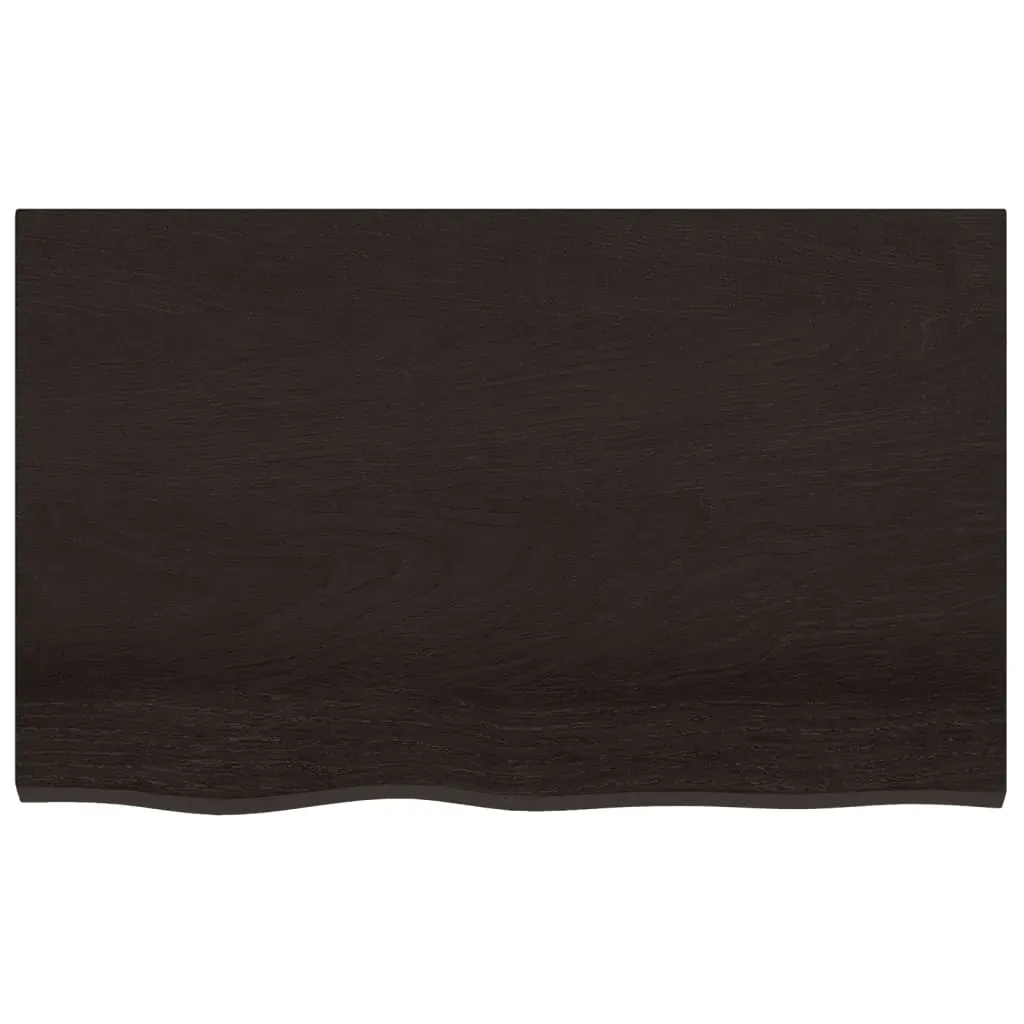 Table Top Dark Brown 80x50x2 cm Treated Solid Wood Oak Price