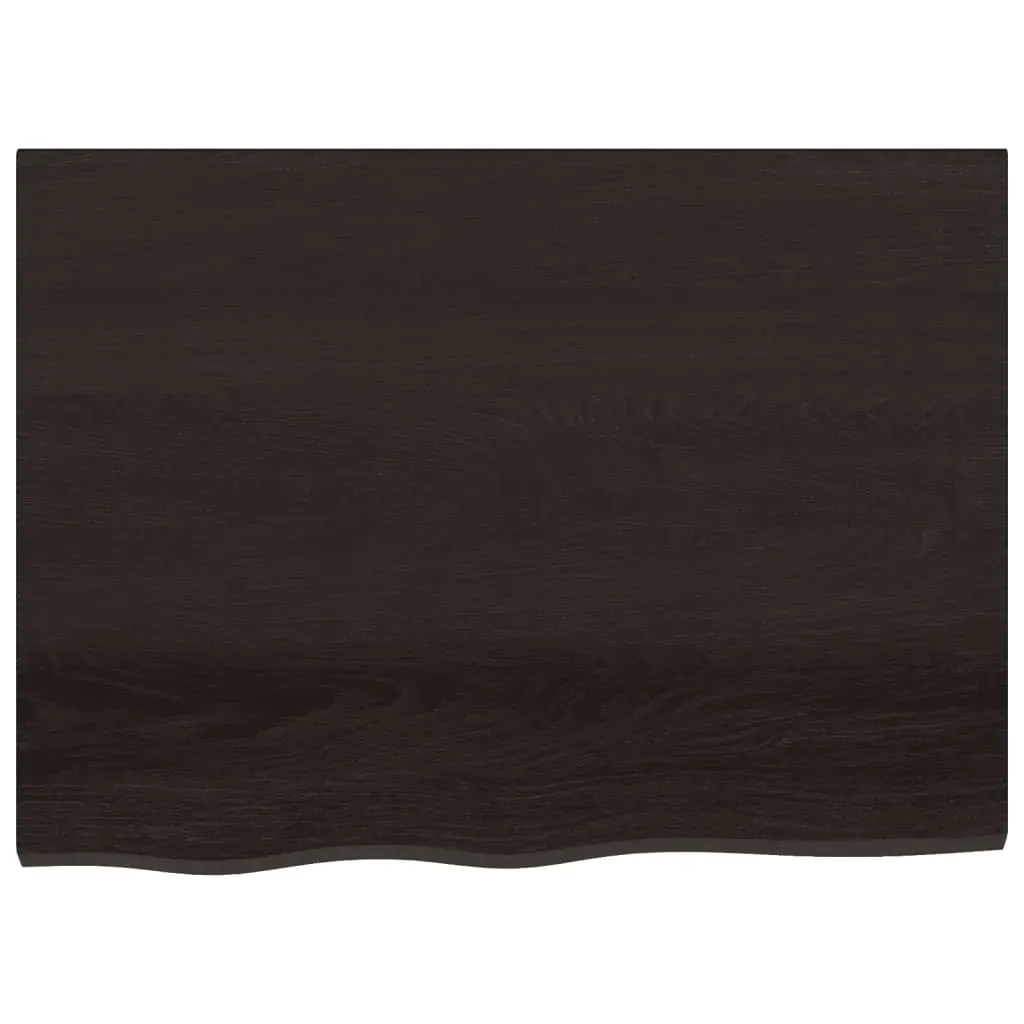 Table Top Dark Brown 80x60x2 cm Treated Solid Wood Oak Price