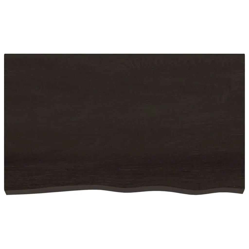 Table Top Dark Brown 100x60x2 cm Treated Solid Wood Oak Price