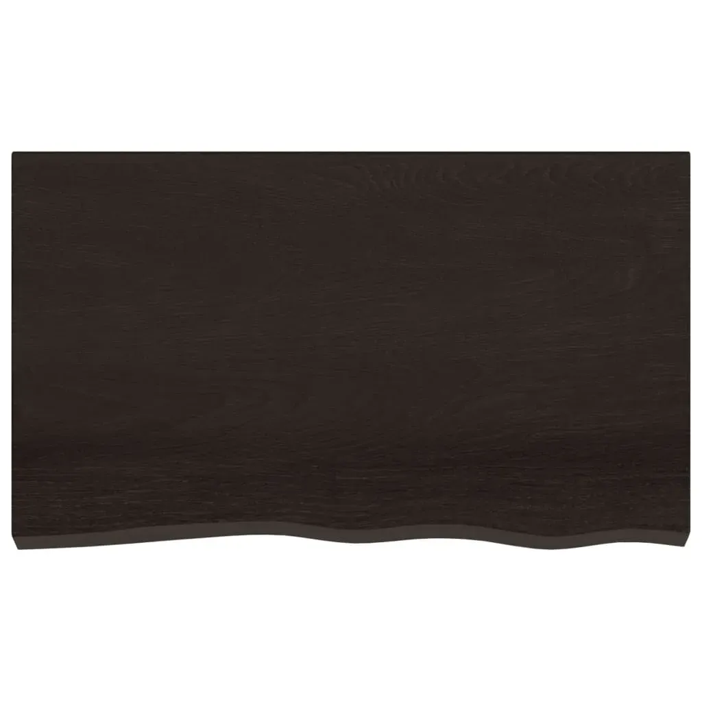 Table Top Dark Brown 100x60x4 cm Treated Solid Wood Oak Price