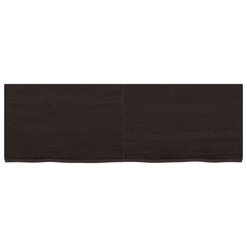 Table Top Dark Brown 120x40x4 cm Treated Solid Wood Oak Price