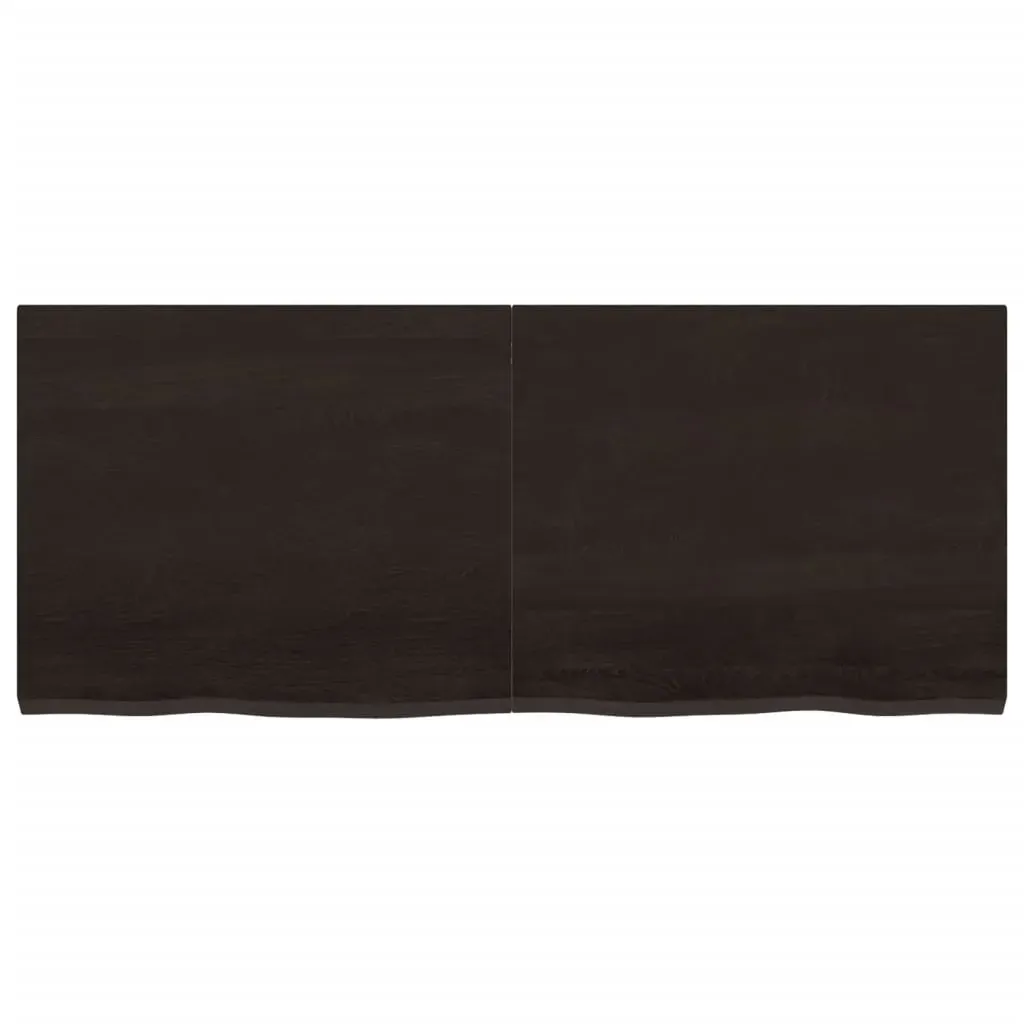Table Top Dark Brown 120x50x4 cm Treated Solid Wood Oak Price