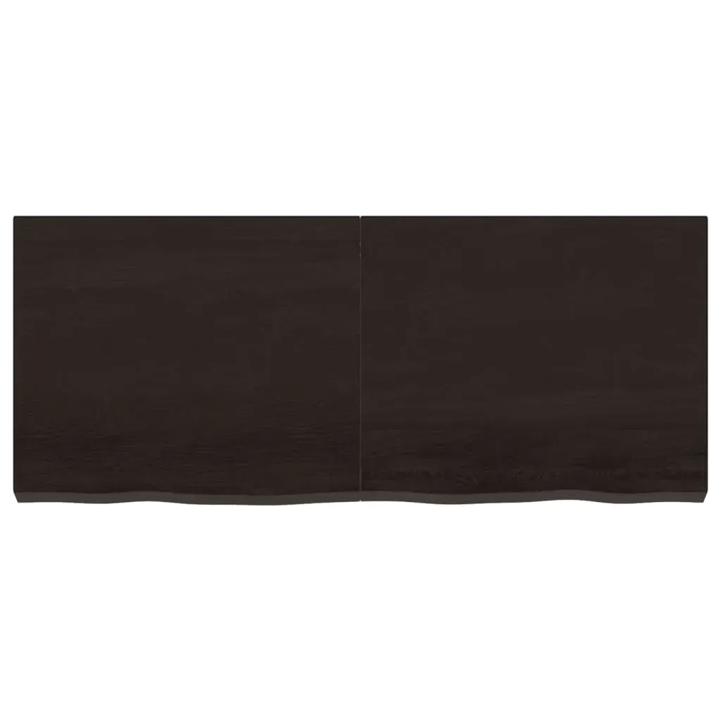 Table Top Dark Brown 120x50x6 cm Treated Solid Wood Oak Price