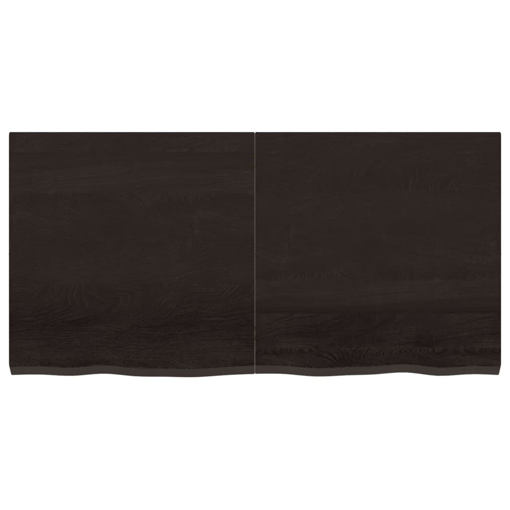 Table Top Dark Brown 120x60x4 cm Treated Solid Wood Oak Price