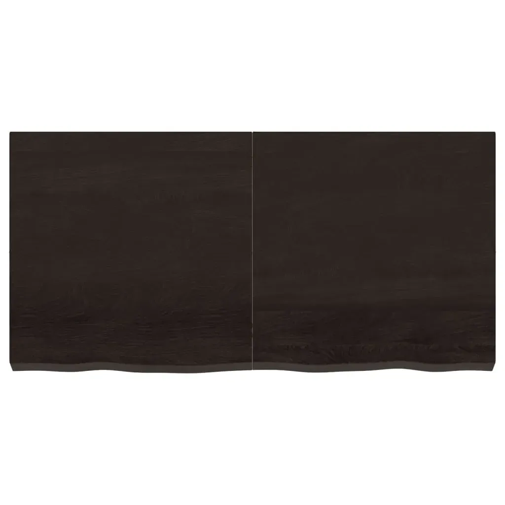 Table Top Dark Brown 120x60x6 cm Treated Solid Wood Oak Price