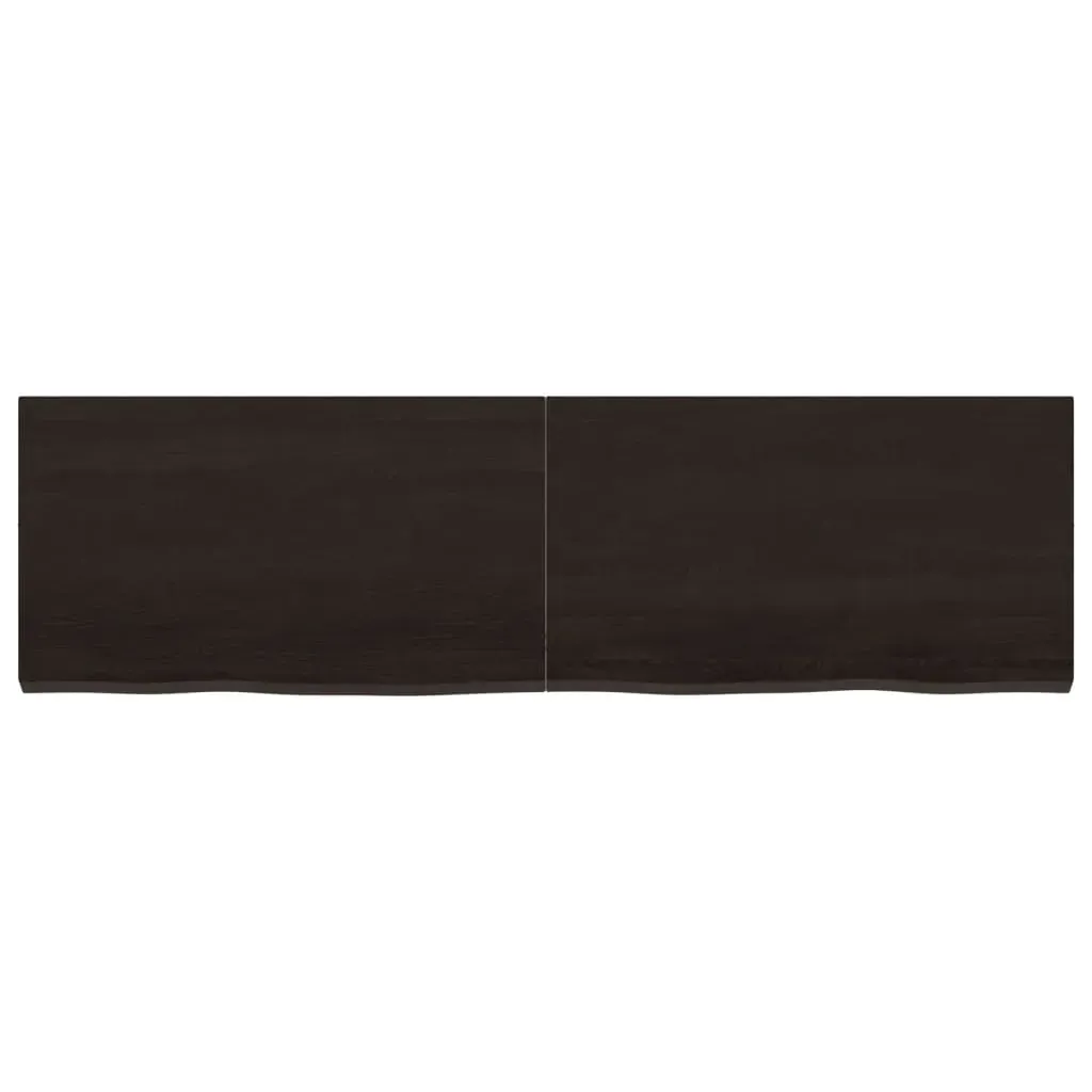 Table Top Dark Brown 140x40x4 cm Treated Solid Wood Oak Price