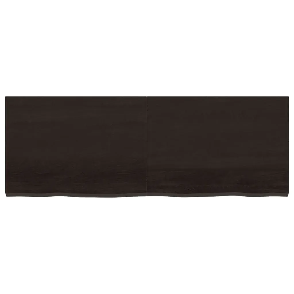 Table Top Dark Brown 140x50x4 cm Treated Solid Wood Oak Price