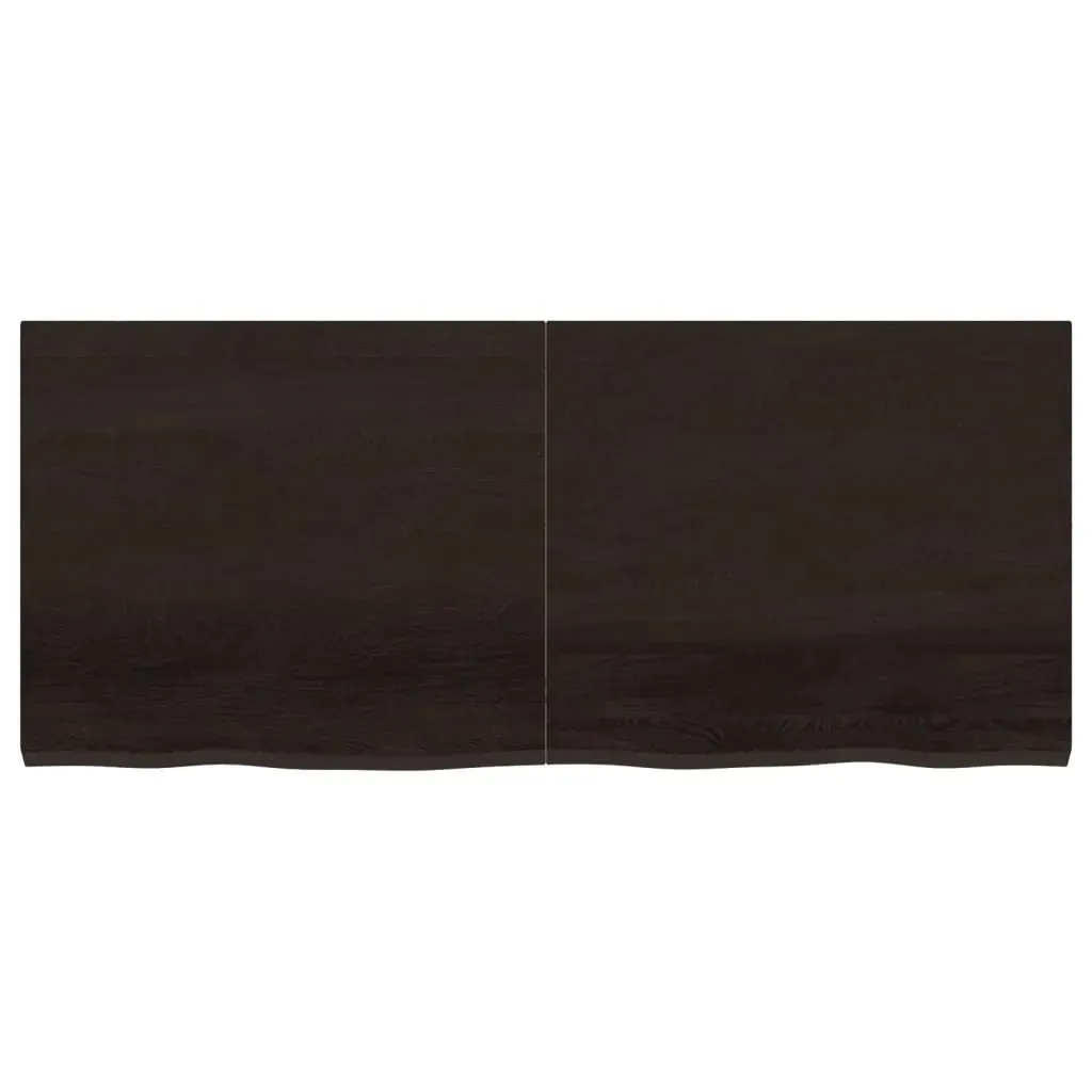 Table Top Dark Brown 140x60x4 cm Treated Solid Wood Oak Price