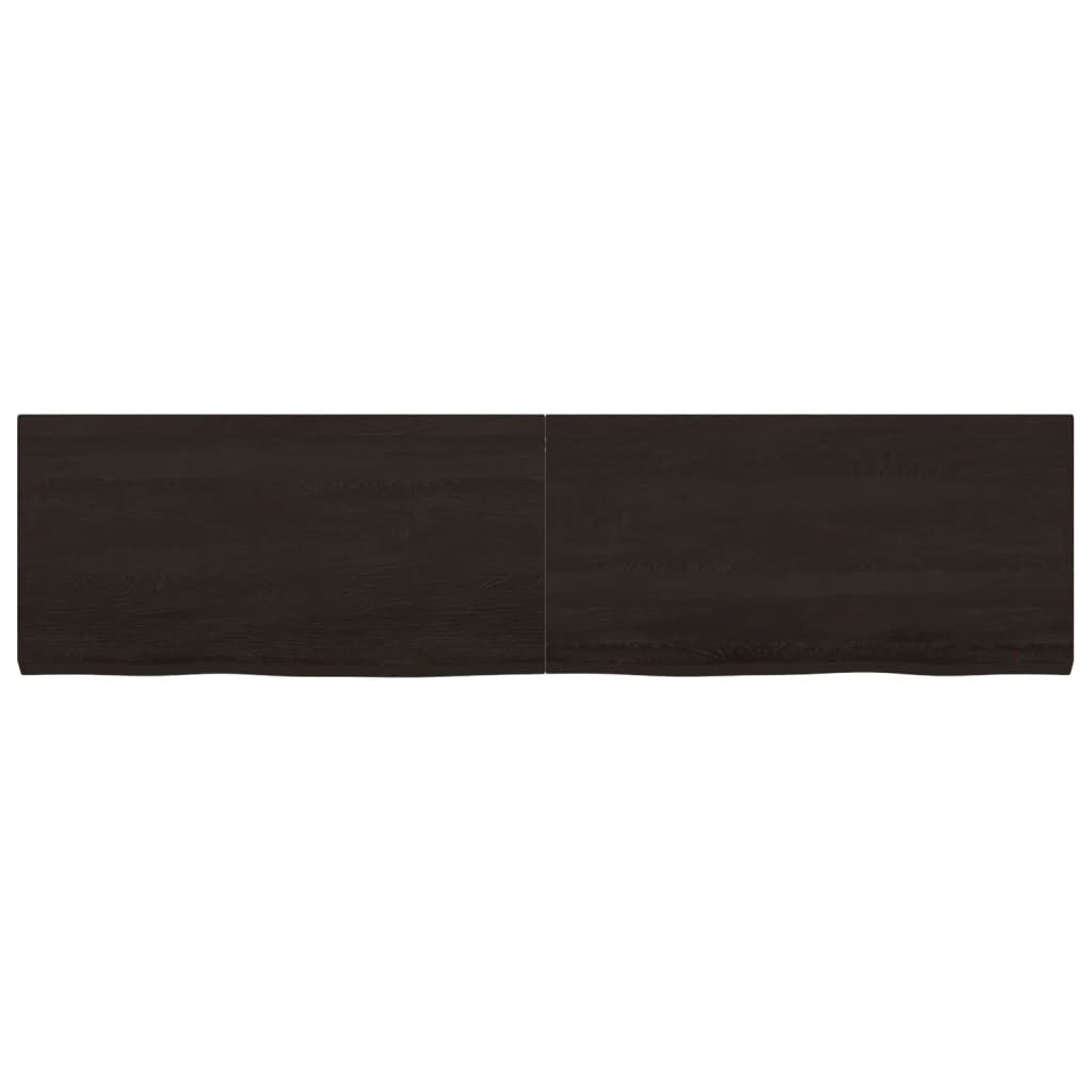 Table Top Dark Brown 160x40x4 cm Treated Solid Wood Oak Price