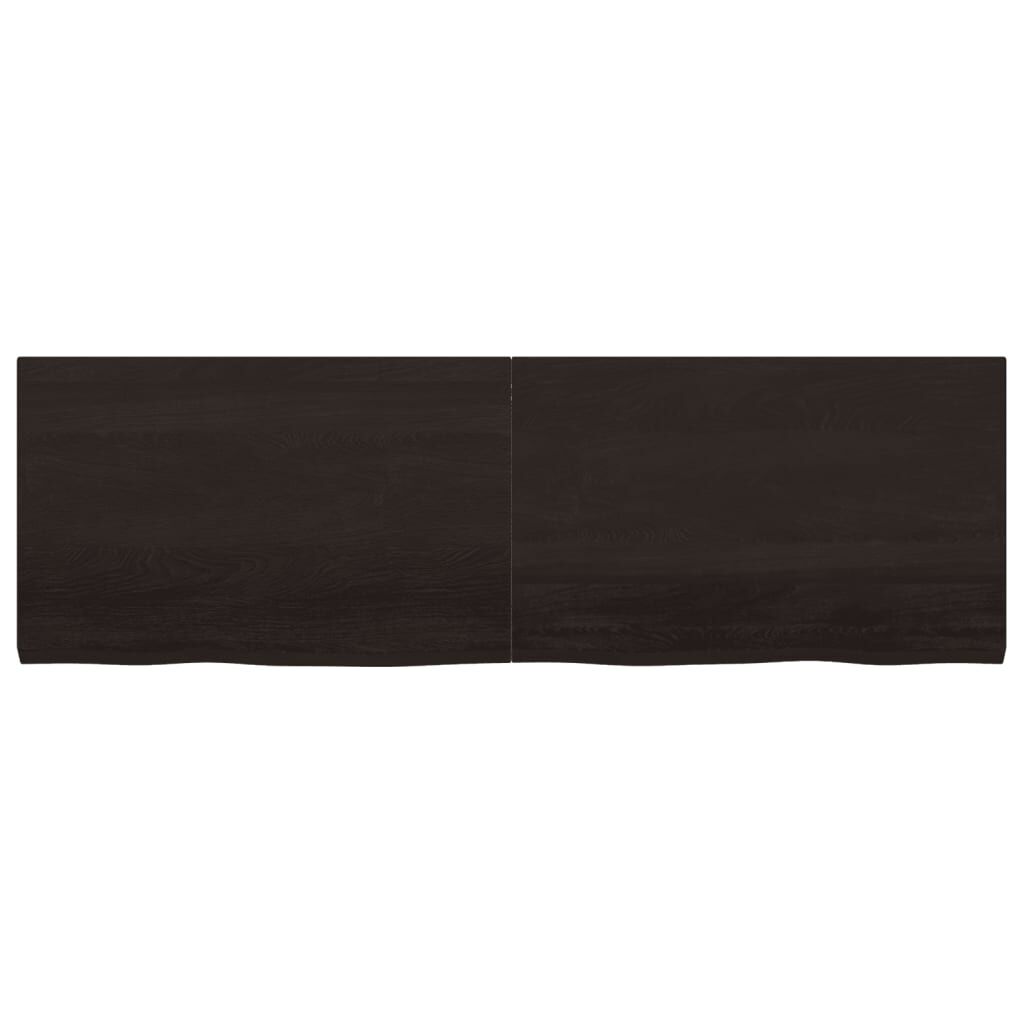 Table Top Dark Brown 160x50x4 cm Treated Solid Wood Oak Price