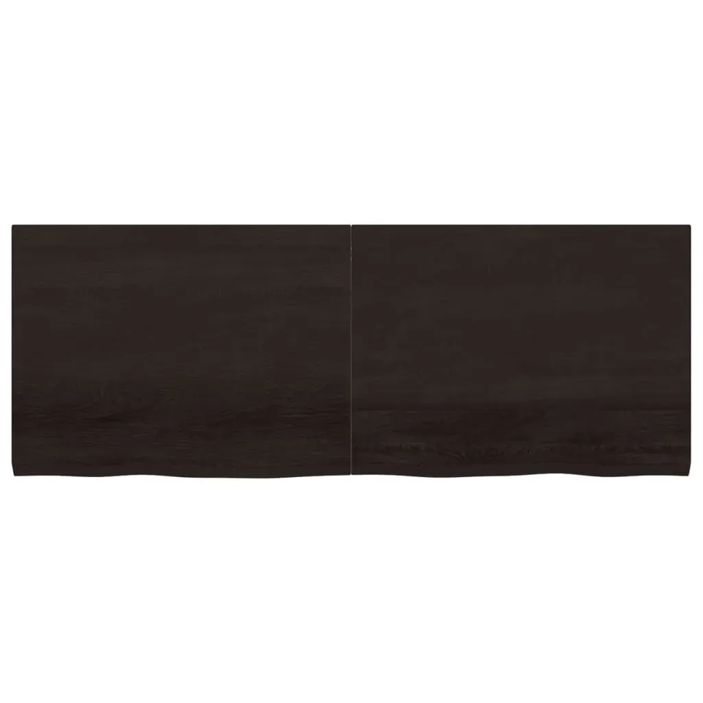 Table Top Dark Brown 160x60x4 cm Treated Solid Wood Oak Price