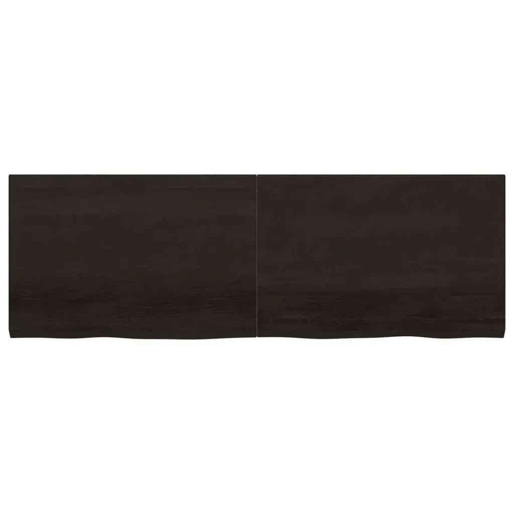 Table Top Dark Brown 180x60x4 cm Treated Solid Wood Oak Price