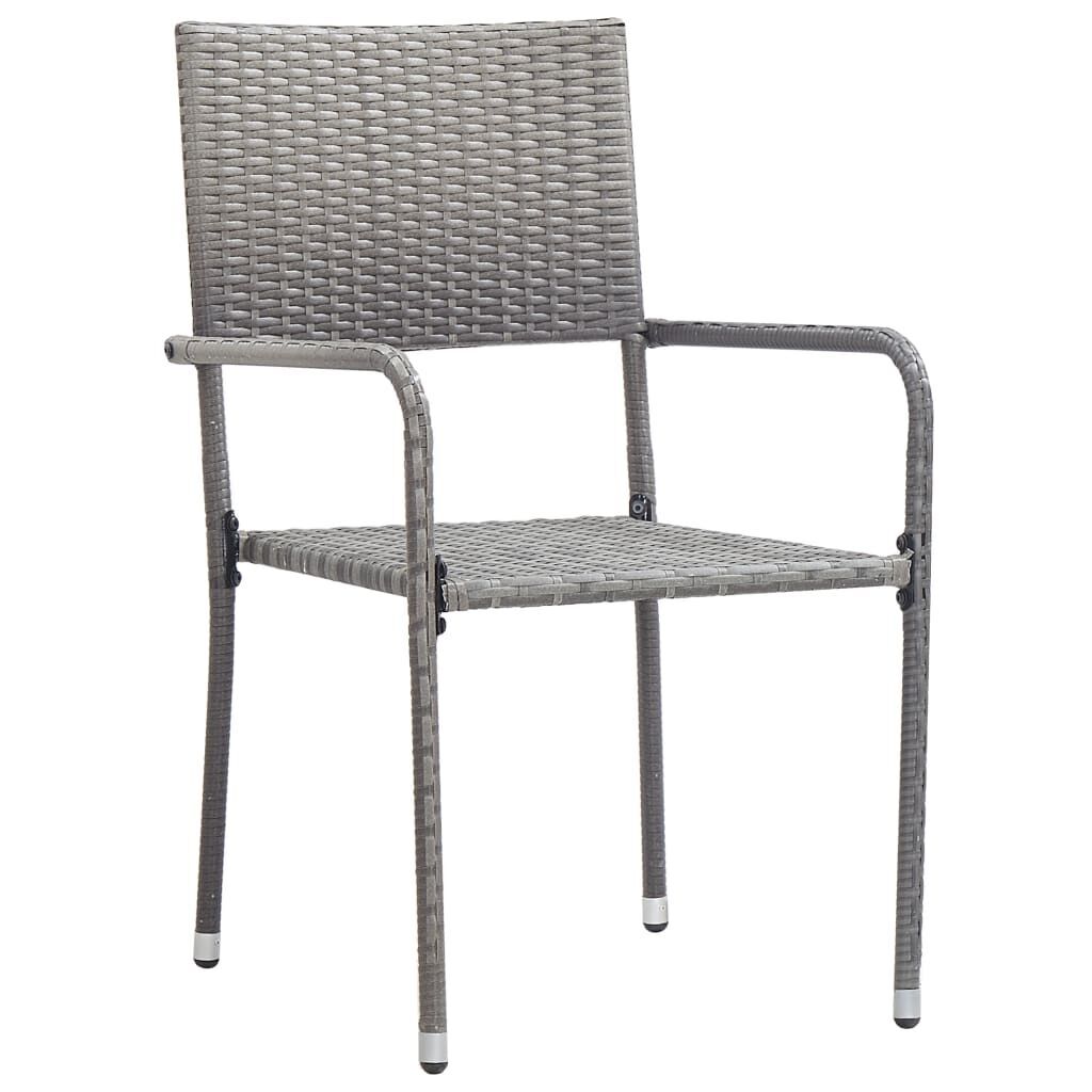 5 Piece Garden Dining Set Grey Poly Rattan Price