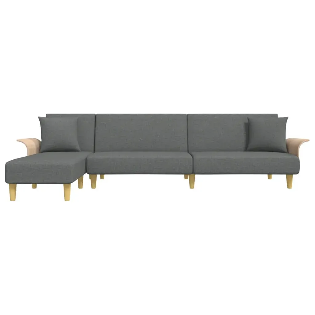 L-shaped Sofa Bed Dark Grey 279x140x70 cm Fabric Price