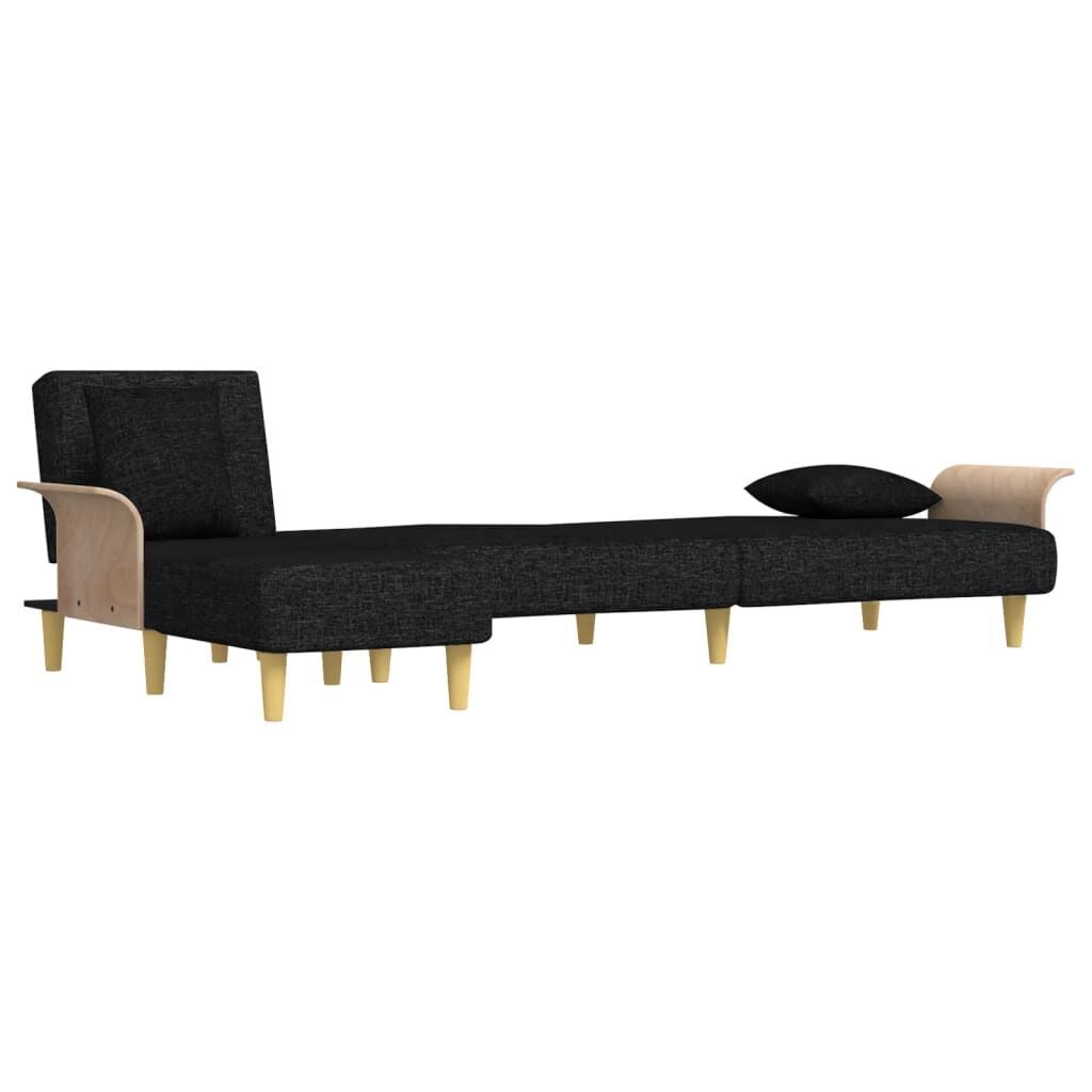 L-shaped Sofa Bed Black 279x140x70 cm Fabric Price