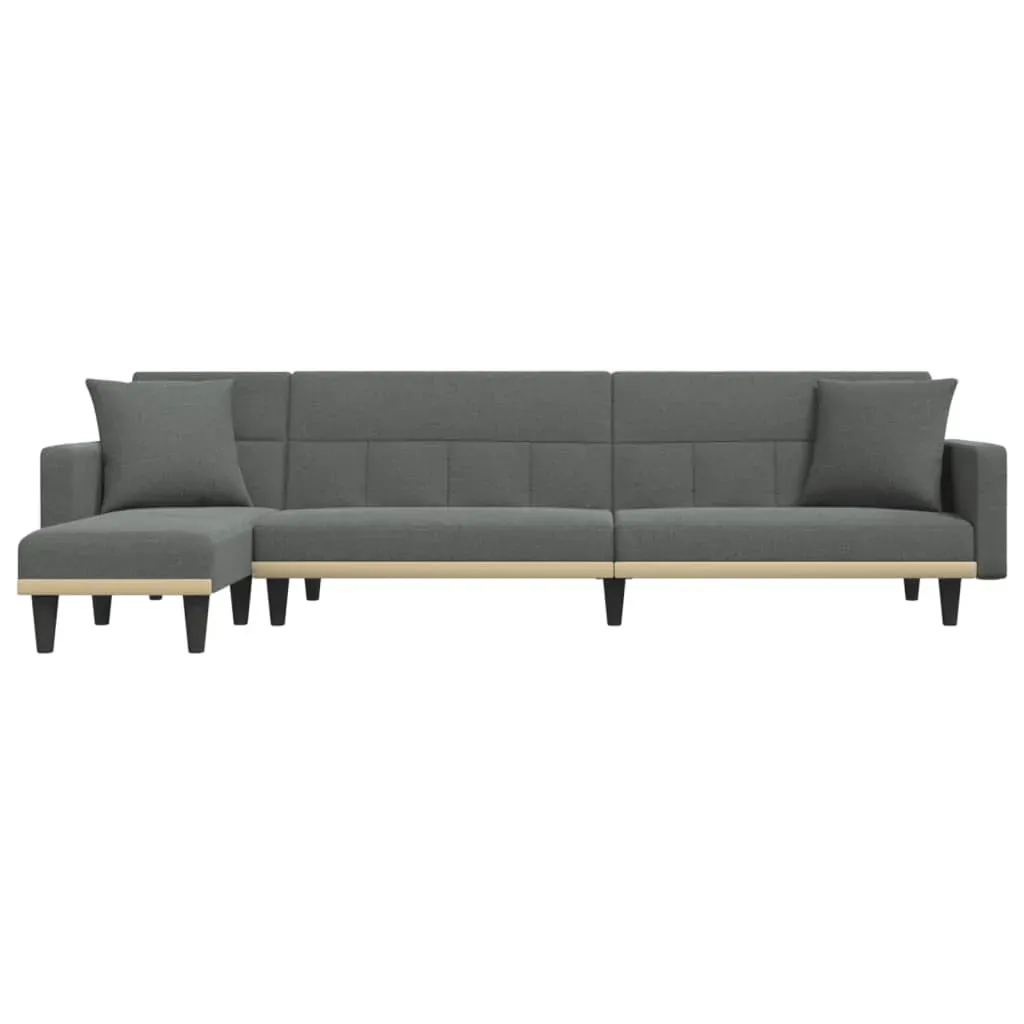 L-shaped Sofa Bed Dark Grey 275x140x70 cm Fabric Price