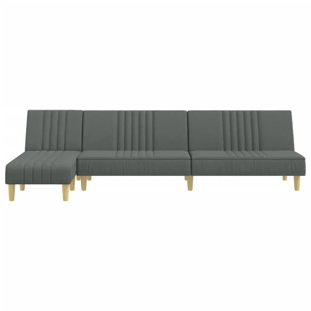 L-shaped Sofa Bed Dark Grey 255x140x70 cm Fabric Price