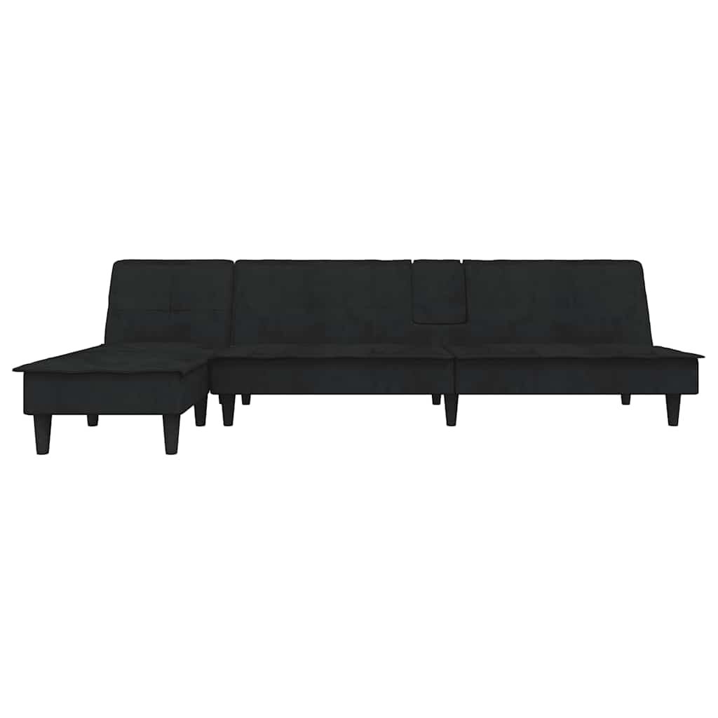 L-shaped Sofa Black 255x140x70 cm Velvet Price