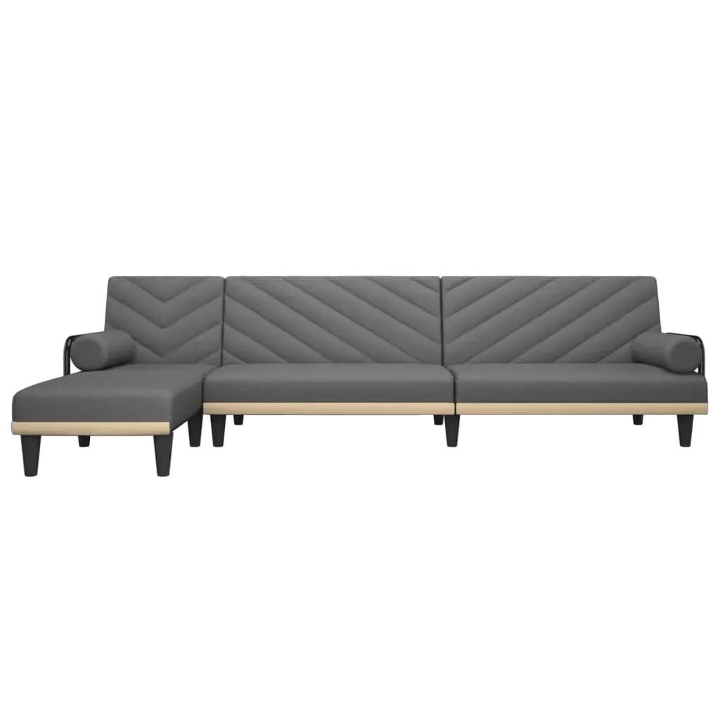 L-shaped Sofa Bed Dark Grey 260x140x70 cm Fabric Price