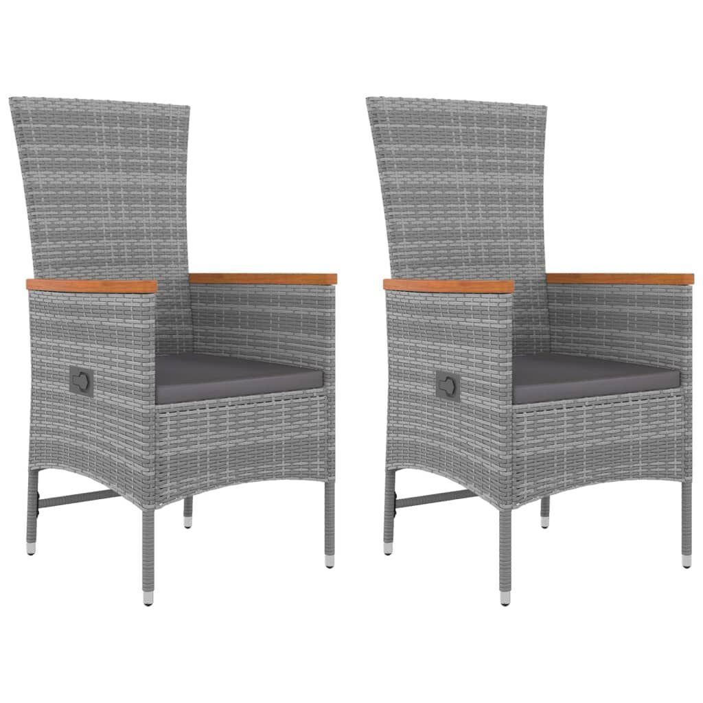 3 Piece Garden Lounge Set Grey Poly Rattan&Solid Wood Acacia Price