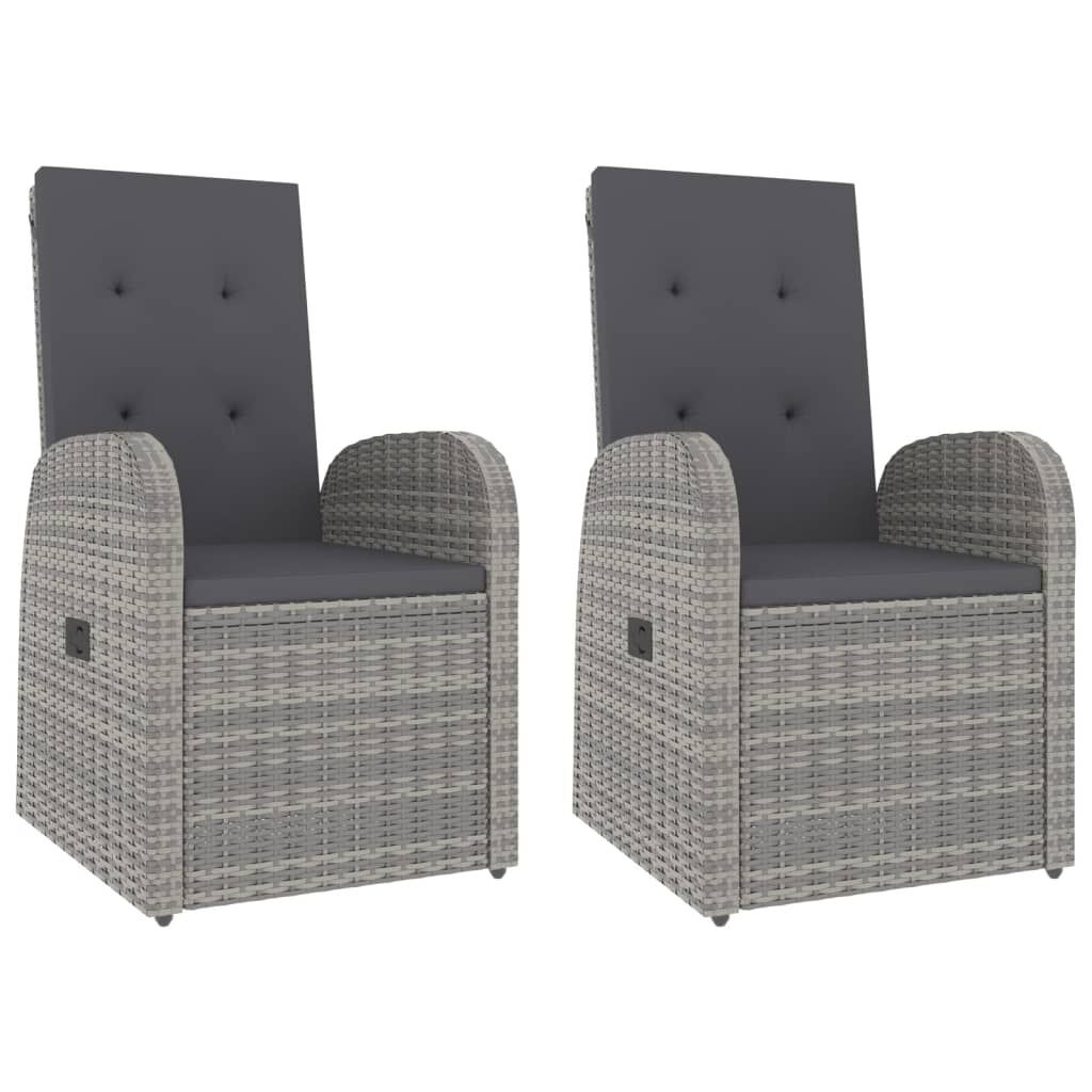 3 Piece Garden Lounge Set Grey Poly Rattan&Solid Wood Acacia Price