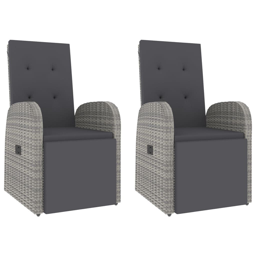 3 Piece Garden Lounge Set Grey Poly Rattan&Solid Wood Acacia Price