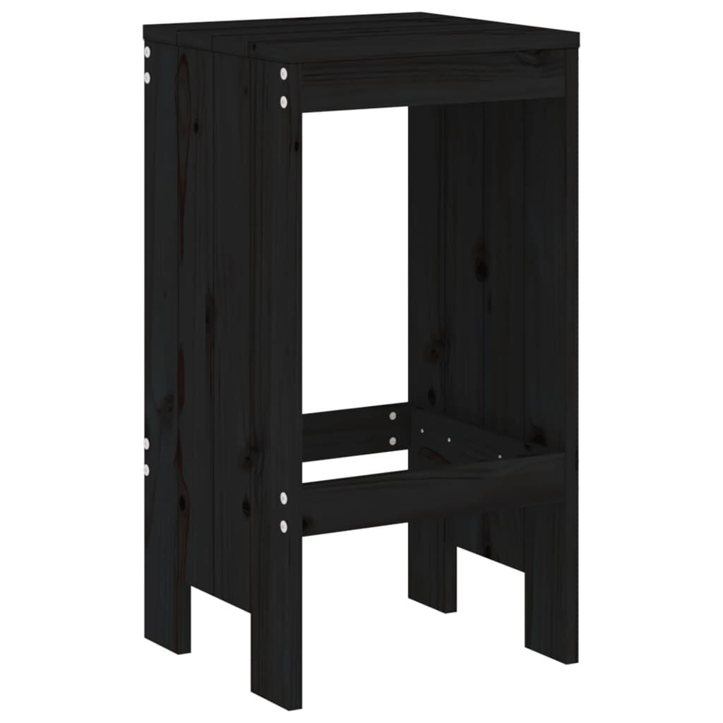 3 Piece Garden Bar Set Black Solid Wood Pine Price