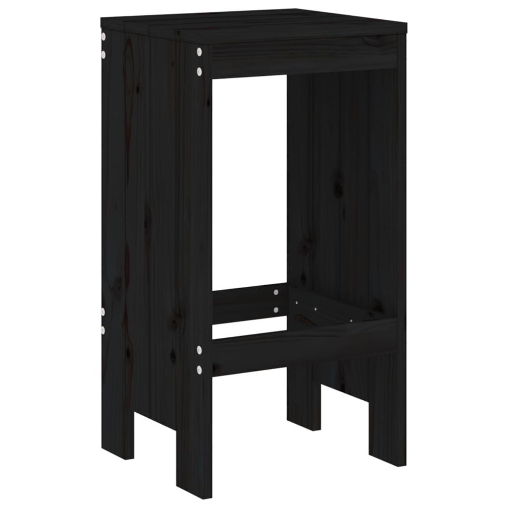 5 Piece Garden Bar Set Black Solid Wood Pine Price