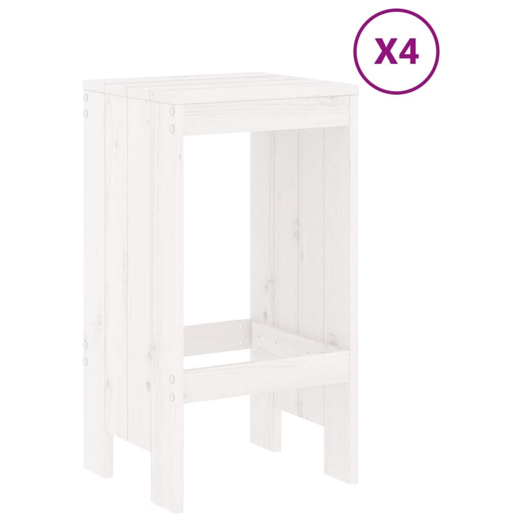 5 Piece Garden Bar Set White Solid Wood Pine Price