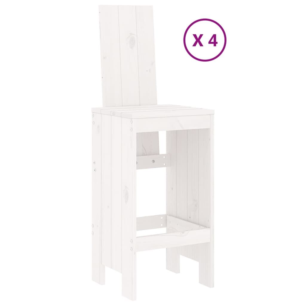 5 Piece Garden Bar Set White Solid Wood Pine Price
