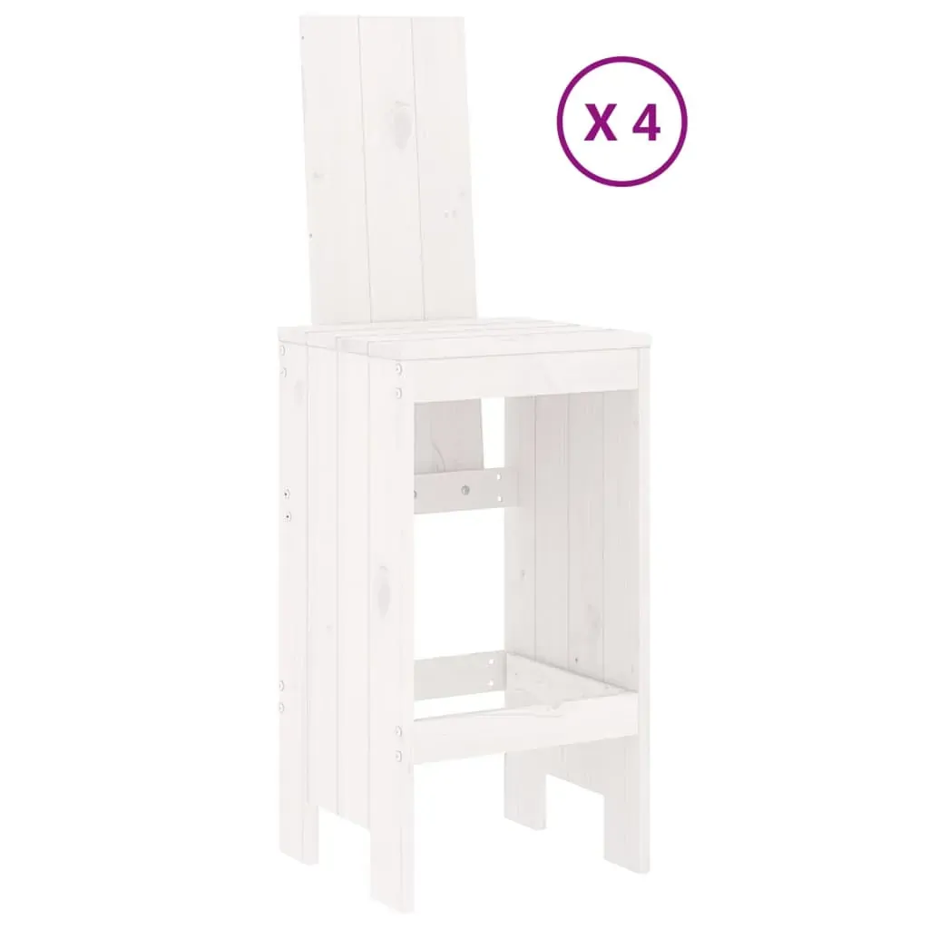 5 Piece Garden Bar Set White Solid Wood Pine Price