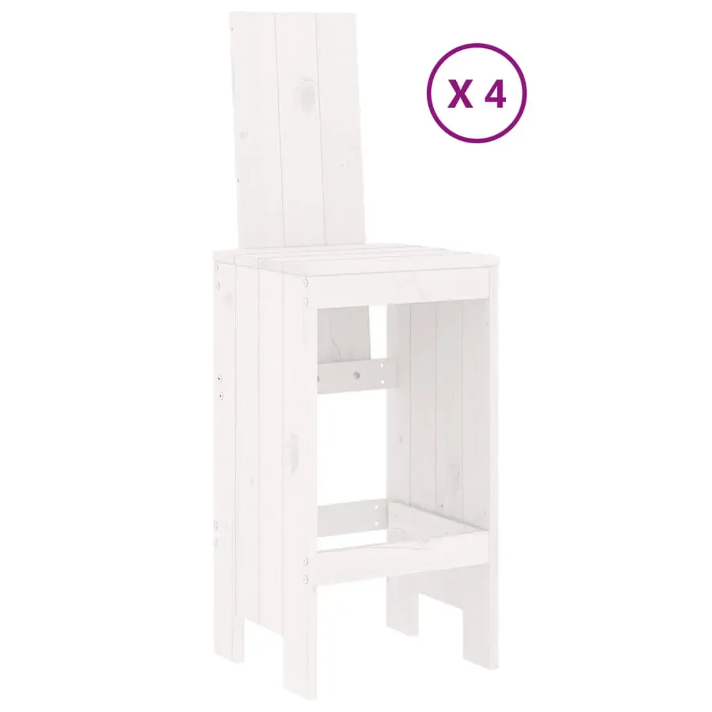 5 Piece Garden Bar Set White Solid Wood Pine Price