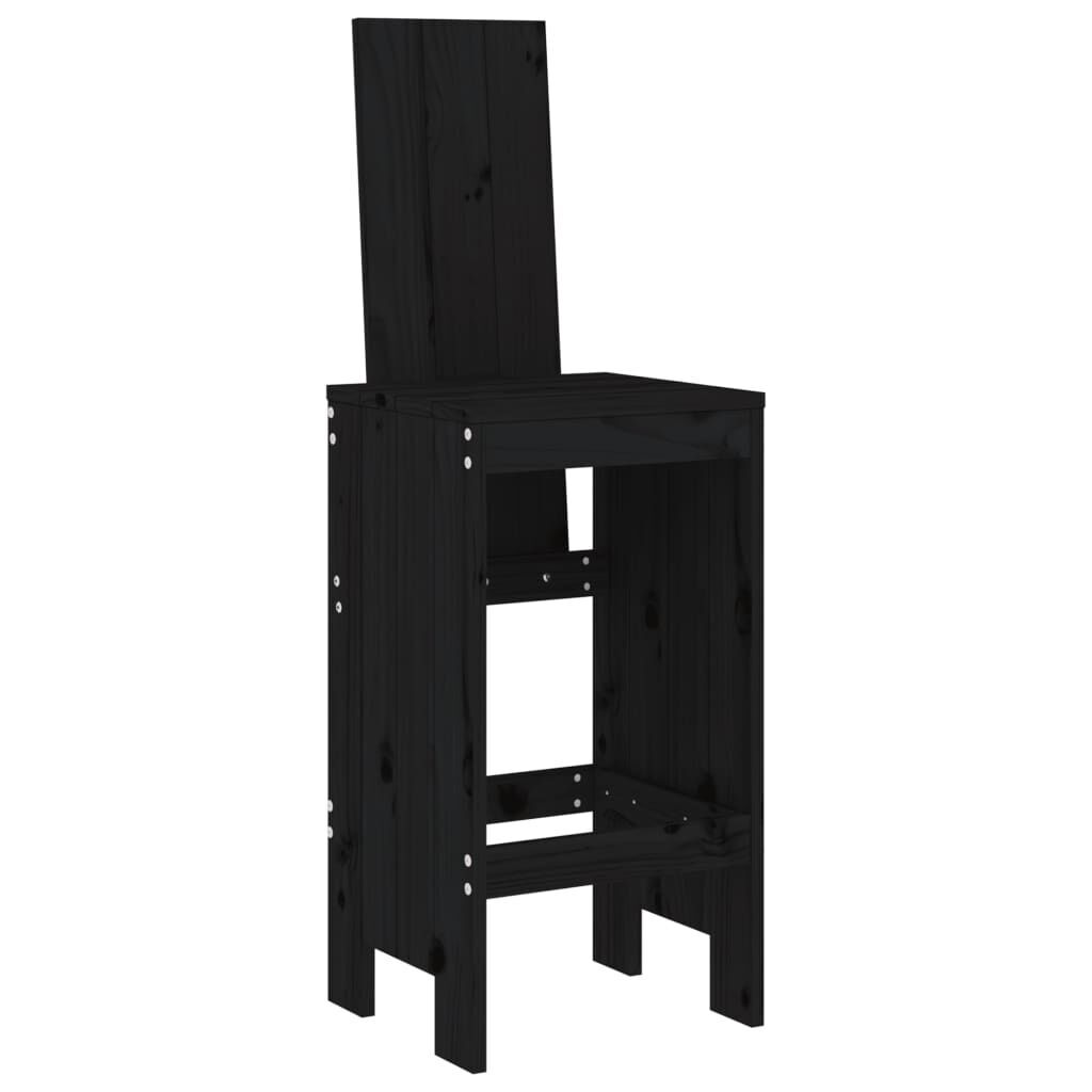 5 Piece Garden Bar Set Black Solid Wood Pine Price