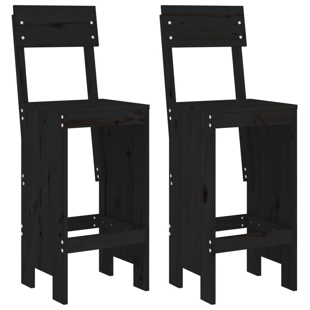 3 Piece Garden Bar Set Black Solid Wood Pine Price