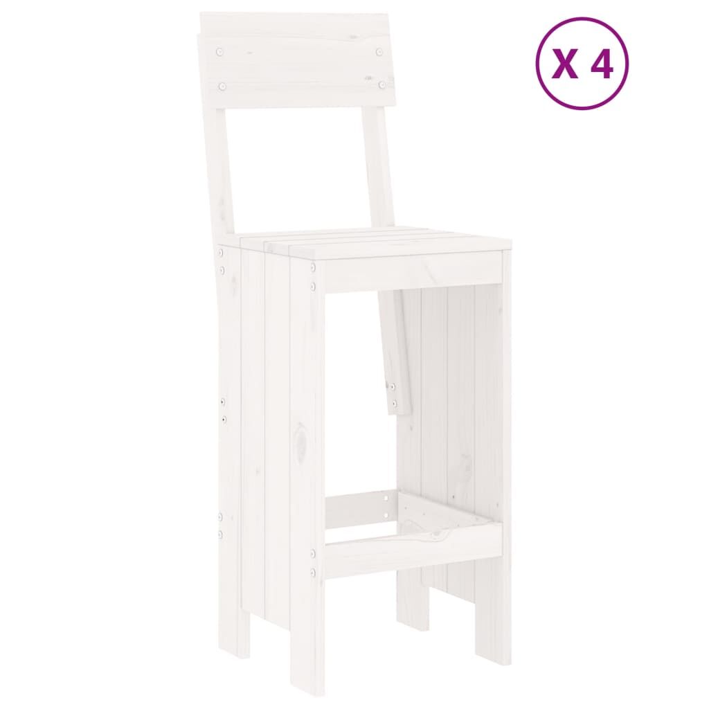 5 Piece Garden Bar Set White Solid Wood Pine Price
