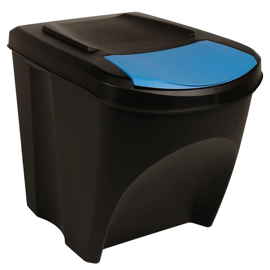 Stackable Garbage Bin Boxes 3 pcs Anthracite 75 L Polypropylene Price
