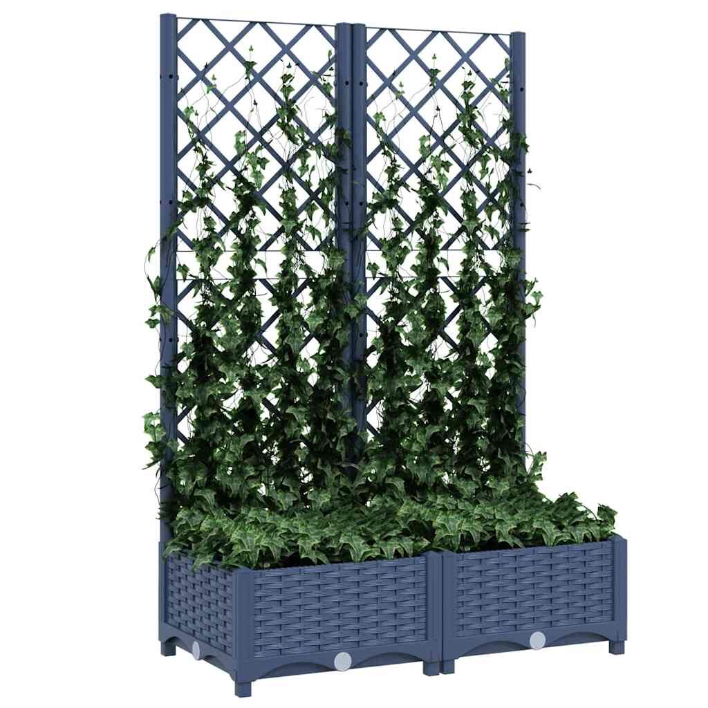 Garden Planter with Trellis Blue Grey 80x40x121.5 cm PP Price