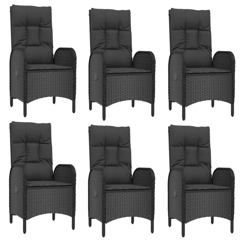 9 Piece Garden Dining Set with Cushions Black Poly Rattan Price