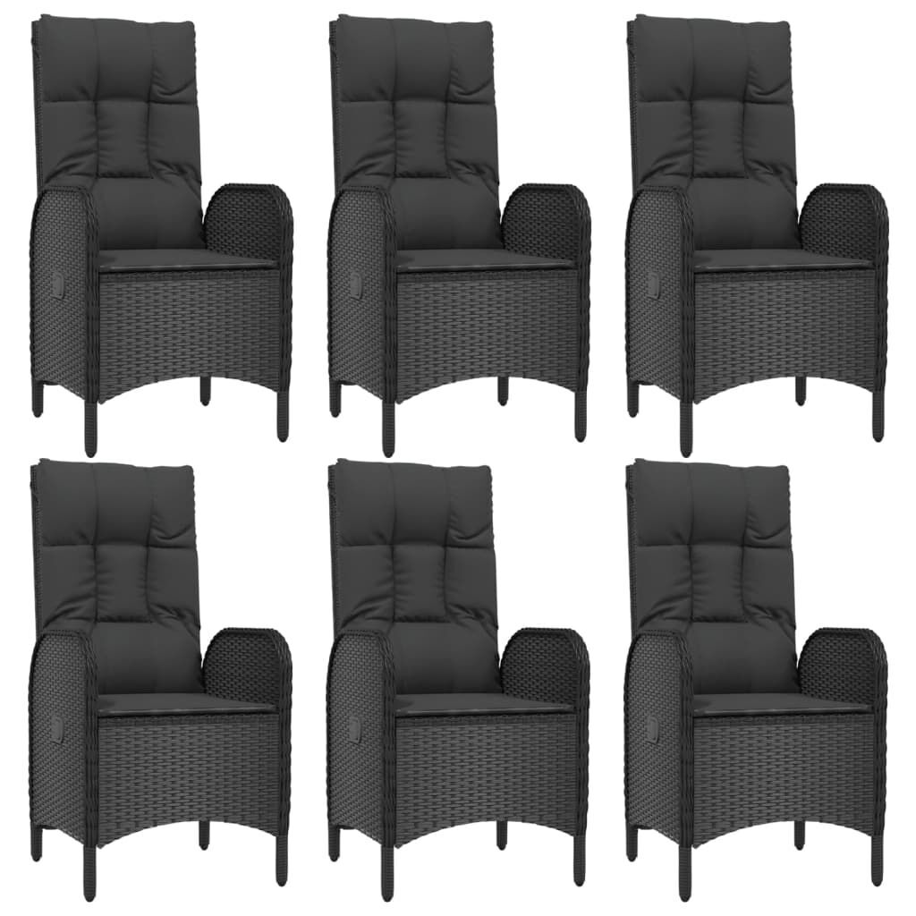 9 Piece Garden Dining Set with Cushions Black Poly Rattan Price