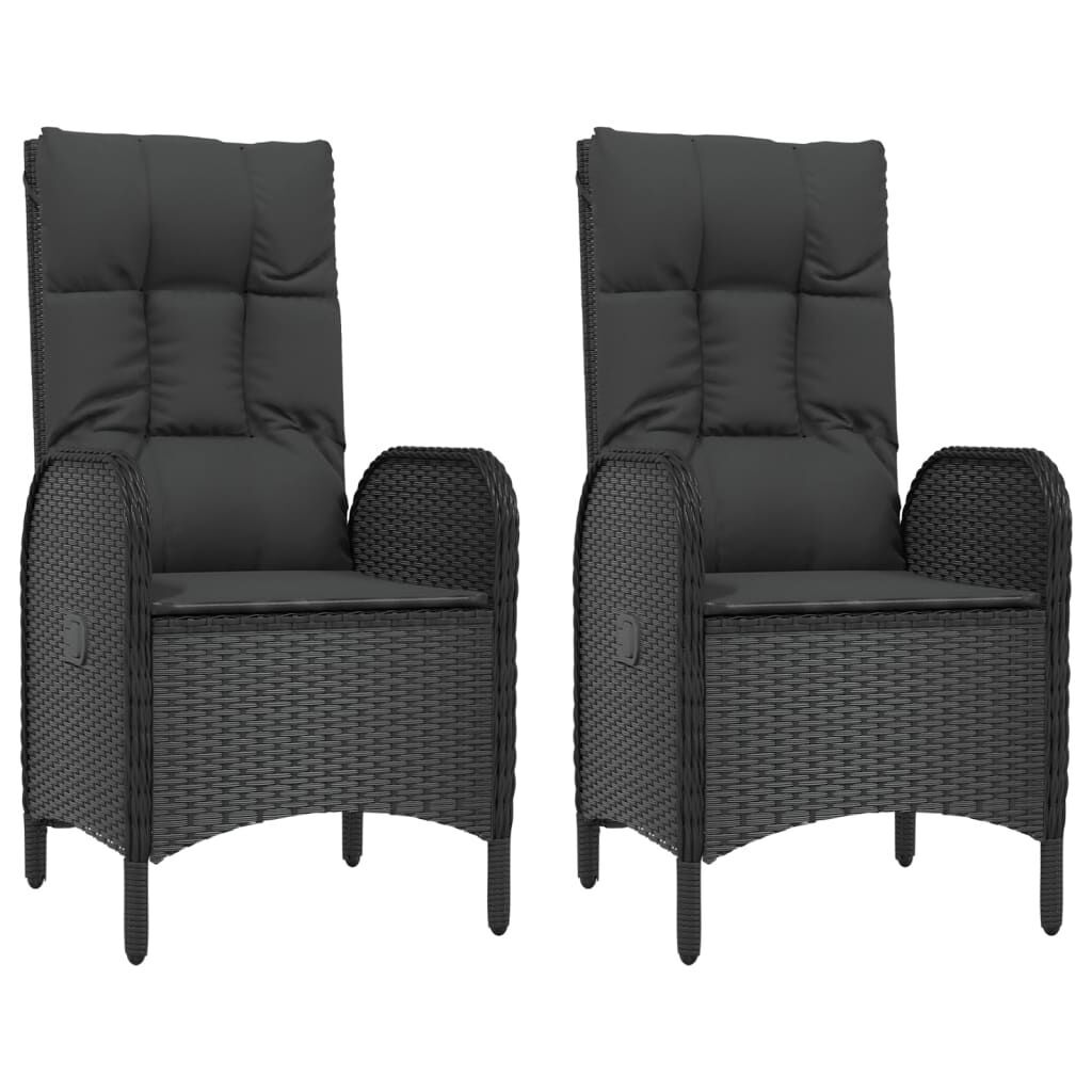 5 Piece Garden Dining Set with Cushions Black Poly Rattan Price