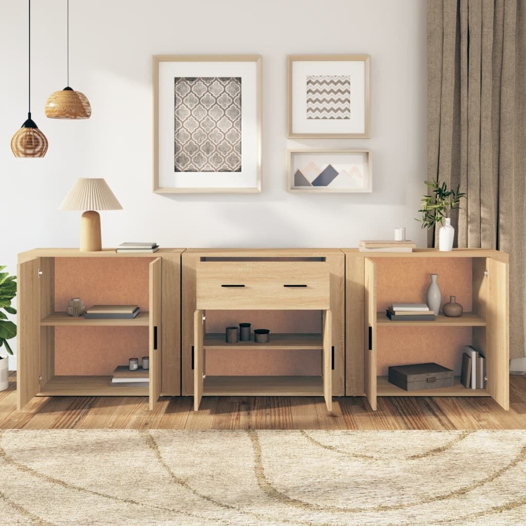 Sideboards 3 pcs Sonoma Oak Engineered Wood Price